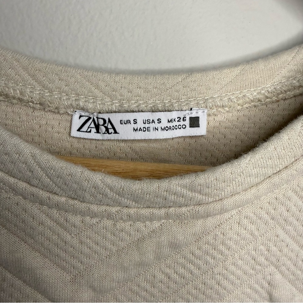 Zara Cream Textured Jacquard Mini Dress - Picture 5 of 7